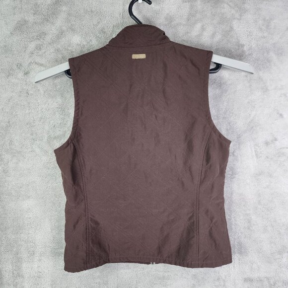 Womens Brown Columbia Quilted Vest Jacket Polyester Zip Up Sleeveless Size S - Picture 6 of 9